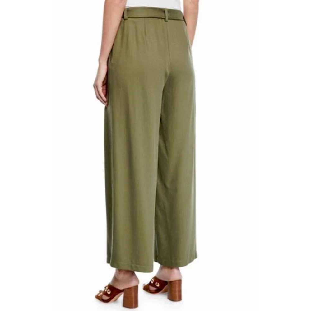 EILEEN FISHER Wide-Leg Pants Womens 12 Heavy Tencel Twill Olive Green $275 MSRP - Picture 12 of 12